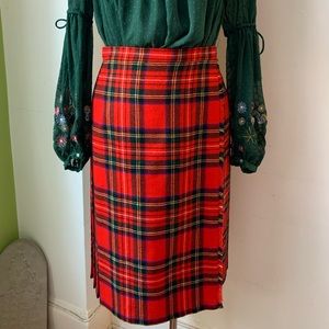 Pure Wool Classic Tartan Quilt Skirt size P